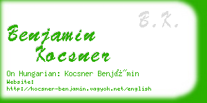 benjamin kocsner business card